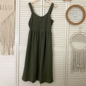 EUC Green Midi Length Button Front Dress by Nicole Miller